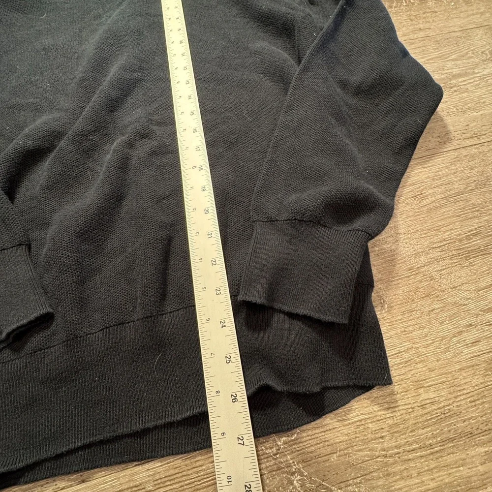 Polo Ralph Lauren‎ Sweater Men M Black Pima Cotton 1/4 Zip Mock Neck Pullover